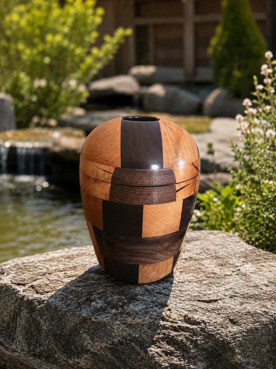 Segmented maple and walnut