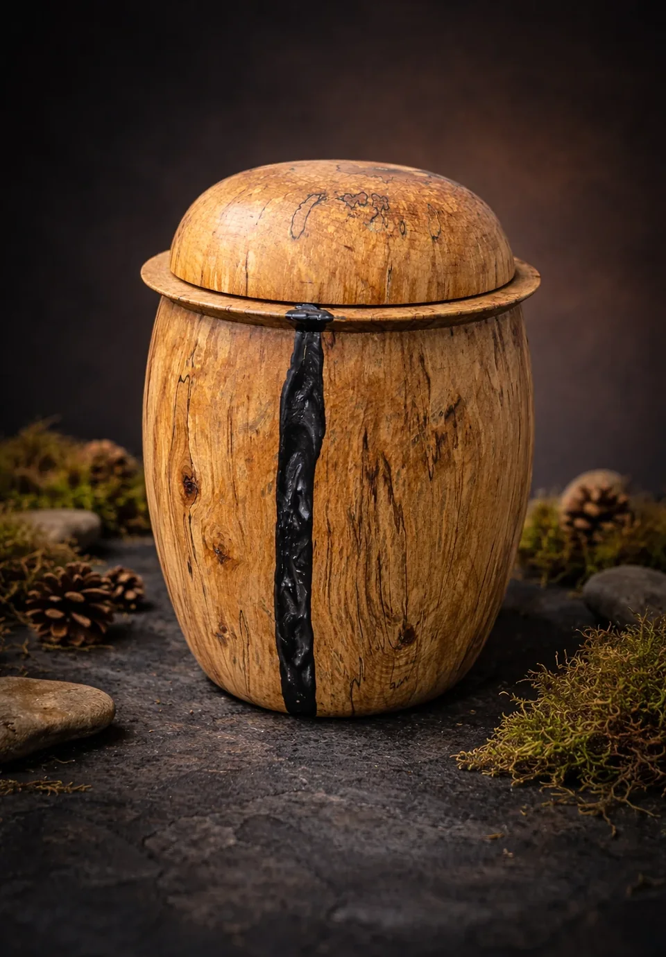 Spalted with black resin